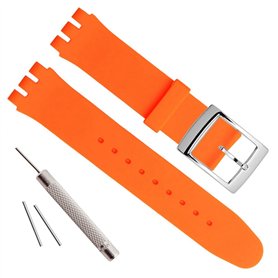 Bracelet de montre de remplacement imperméable en caoutchouc silicone (17mm