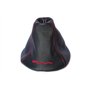 The Tuning-Shop Compatible avec Soufflet de Levier de Vitesse pour Fiat 500 2007-2018 Cuir Noir avec Coutures et Broderies Rouge