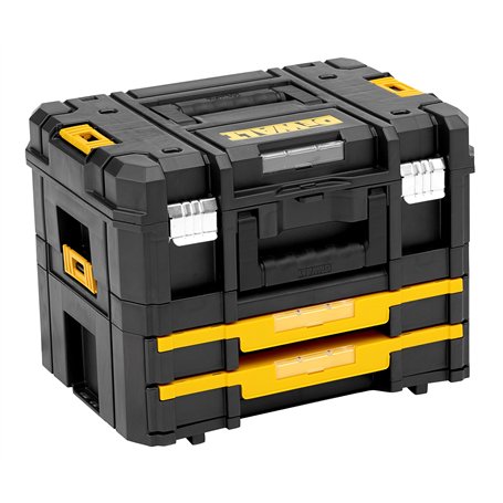 DeWalt - Caisse A Outil Transportable Coffret Kit Combo TSTAK Box Avec Modules II + IV - DWST1-70702 - Boite A Outils Vide Multi