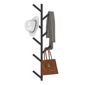 VEDECASA Porte-manteau mural et porte-chapeaux en métal noir en forme d'arbre pour casquettes de baseball