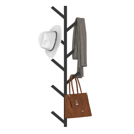 VEDECASA Porte-manteau mural et porte-chapeaux en métal noir en forme d'arbre pour casquettes de baseball