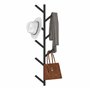 VEDECASA Porte-manteau mural et porte-chapeaux en métal noir en forme d'arbre pour casquettes de baseball