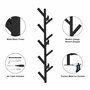 VEDECASA Porte-manteau mural et porte-chapeaux en métal noir en forme d'arbre pour casquettes de baseball, manteaux, chapeaux, s