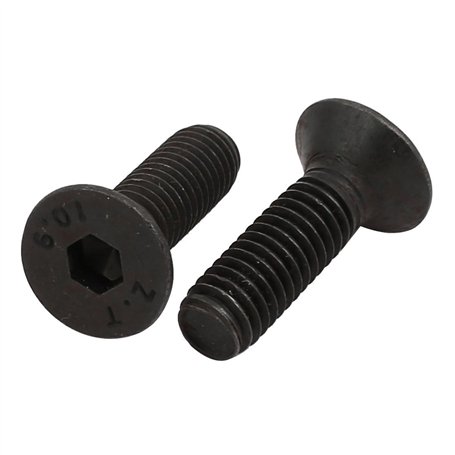 sourcing map 2pcs M6x20mm Vis à Filetage Gauche Tête Fraisée Six Pans Creux Boulon Fixation DIN7991
