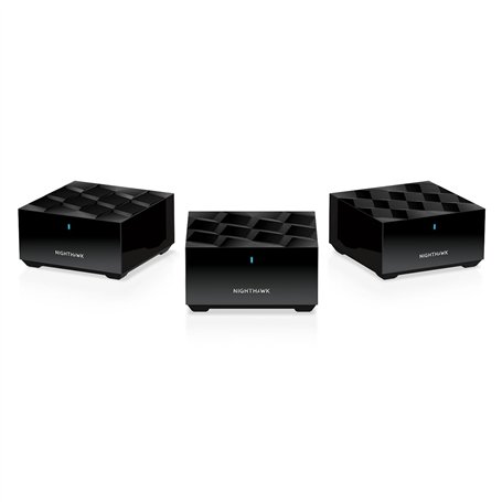 NETGEAR Nighthawk Système WiFi 6 en Maille à Trois Bandes (MK73S) - Routeur + 2 rallonges Satellites - Vitesse de 3 Gbps