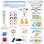 Anpro Set de Crochets en Aluminium Tricot Outils 100 PCS Accessoires à Tricoter avec Trousse En Cuir Rose