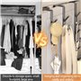 YTSMFL Lot de 4 crochets de porte verticaux robustes pour accrocher manteaux, vêtements et sacs dans la chambre à coucher (gris)