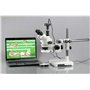 Microscope trinoculaire 3,5X-90X avec perche et éclairage 80 LED