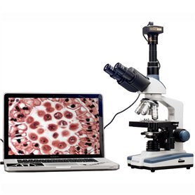 2000 x LED Lab microscope trinoculaire composé microscope W 3d Scène mécanique + 3 MP Camera