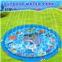 MULEVIP Tapis Enfant de Jet d'eau, Jeux d'eau, Pliable en PVC Jeux d'eau Enfant Exterieur,170 CM Piscine, Piscine Enfant Jet Fon