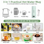 500ML Mini Bouilloire portable Electrique de Voyage, 4 Temperatures Bouilloire Electrique, Acier inoxydable 304 avec Brosses et 
