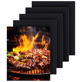 5 Pièces Tapis de Cuisson Barbecue 50x40cm
