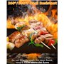 5 Pièces Tapis de Cuisson Barbecue 50x40cm, Plaque Feuille de Cuisson Four Accessoire, Réutilisable Anti-Adhésif Tapis Barbecue,