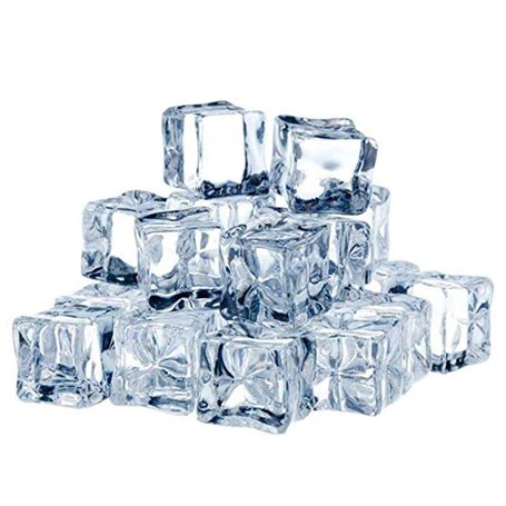 TonJin 35PCS Glaçons Artificiels Glaçon carré en Acrylique Imitation Cristal Clair pour Accessoires de Photographie