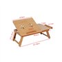 Mini table d’appoint ou bureau repliable en bois pour ordinateur portable et notebook à hauteur ajustable avec tiroir et tablett