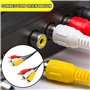 XIELBIS Câble phono RCA 3 en 1 – Câble audio vidéo composite jaune/rouge/blanc (1 m) pour TV, DVD, projecteurs, DVD à connecter 