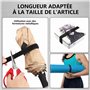 Hugitout Bande 5m x 2cm avec 25 Boucles Métalliques, Sangle Réutilisable Noir, Attache Rapide pour Câbles/Jardinage/Équipement, 