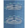 HEETA Lot de 2 paniers de douche d'angle muraux adhésifs en acier inoxydable SUS304 sans perçage Argenté