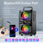 SUPNIU Haut-parleur Bluetooth 60 W (pic 80 W) - Grand avec double woofer Lumières colorées LED Autonomie : 24 heures Portée 30 m