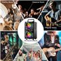 SUPNIU Haut-parleur Bluetooth 60 W (pic 80 W) - Grand avec double woofer Lumières colorées LED Autonomie : 24 heures Portée 30 m