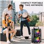 SUPNIU Haut-parleur Bluetooth 60 W (pic 80 W) - Grand avec double woofer Lumières colorées LED Autonomie : 24 heures Portée 30 m