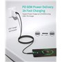 Câble USB C vers USB C[1M+2M+2M/Lot de 3],Cable USB Type C Charge Rapide Power Delivery Nylon Tressé pour Samsung Galaxy S21 Ult
