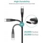 Câble USB C vers USB C[1M+2M+2M/Lot de 3],Cable USB Type C Charge Rapide Power Delivery Nylon Tressé pour Samsung Galaxy S21 Ult