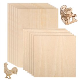 Lot de 12 feuilles de contreplaqué vierges de 1