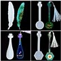 Iriisy Bookmarks Lot de 8 moules en résine en silicone transparent pour loisirs créatifs, marque-pages à la main, avec 10 pompon