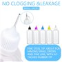 Lot de 5 flacons compte-gouttes en plastique avec pointe aiguille de 100 ml - Flacon applicateur vide pour colle liquide, huile 