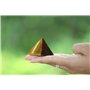 Jet International Pyramide d'oeil de tigre Env. 1,25-1,5"environ. Éléments de la Terre Reiki Gemstone Guérison Vastu Chakra Équi
