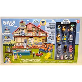 Bluey Mega Set Ultimate 2023 | 40 pièces 4 ensembles dans un méga jeu | Famille et amis à talons complets et étendus 14 figurine