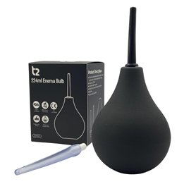 T2 Poire de Lavement 224ml - Douche Anale Homme & Femme - 2 Embouts Amovibles & Confortables (1 Souple & 1 Rigide) - Kit Médical