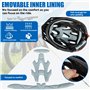 NXPZ Casque de Vélo pour Adultes Unisexe avec Éclairage LED 3 Modes, Léger, Réglable, Visière Amovible, pour VTT et Vélo de Rout