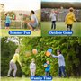 SaiXuan Lot de Jeu Scratch Enfant avec 4 Raquettes Ø18,5cm et 4 Balles Dures – Jouet Extérieur Été Jardin Plage pour Fille Garço