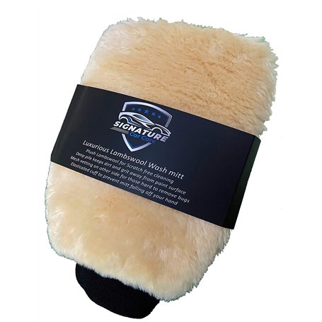 Topteck Signature Gant de Lavage Auto en Laine d'agneau Luxueux Signature Gant de Lavage en Laine d'agneau