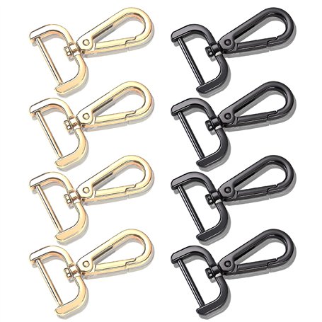 UEPOA Lot de 8 mousquetons pivotants pour sacs
