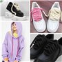 Lot de 3 Paires Lacets Corde 8mm - 160cm pour Air Force 1 - Coton Tressé Rond - Style Rétro pour Sneakers & Chaussures de course