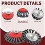 6 Pièces Brosse Métallique Meuleuse, Ø125mm Brosse Cône Angle Grinder M14 Brosses Metal en Acier de Ponçage Rou pour Perceuse Me
