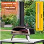 Manucode Brosse de four à pizza avec grattoir 52 cm Poils naturels pour nettoyer la pierre à pizza Manche en bois