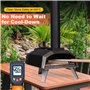 Manucode Brosse de four à pizza avec grattoir 52 cm Poils naturels pour nettoyer la pierre à pizza Manche en bois