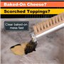 Manucode Brosse de four à pizza avec grattoir 52 cm Poils naturels pour nettoyer la pierre à pizza Manche en bois