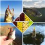Lot de 210 leurres de pêche réalistes - Vers artificiels - En caoutchouc - Pour truite, brochet, sandre - Pour eau salée et eau 