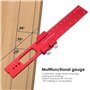 Règle de traçage de précision - Outil de traçage en métal - Pour le travail du bois - Marquages de 45 ° et 90 ° - Avec butée de 