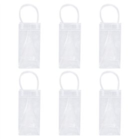 Lot de 6 sacs à glace en PVC anti-fuite avec poignée de transport