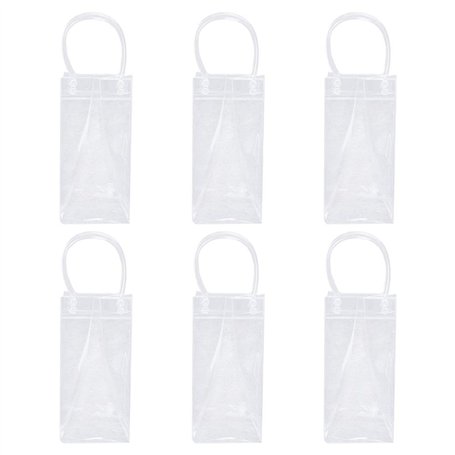 Lot de 6 sacs à glace en PVC anti-fuite avec poignée de transport