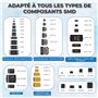 Outil d’aspiration rechargeable vacuum pickup tool pour le placement de composants CI avec 3 ventouses, 6 embouts interchangeabl