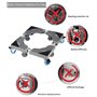 LEAZZLE Support Machine à Laver Réglable 41cm-66cm Socle Linge Base de Sèche-linge avec 4 Roues, Socle Machine à Laver Charge 26