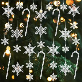 SinLaw 31 Pièces Décoration de Noël Cristal Ornements de Sapin de Noël