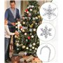 SinLaw 31 Pièces Décoration de Noël Cristal Ornements de Sapin de Noël,Noel Acrylique Clair Glaçon Flocon de Neige,Cristal Ornem